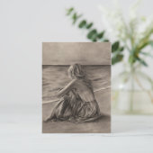 Meisje op het strand Briefkaart (Staand voorkant)