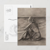 Meisje op het strand Briefkaart (Voorkant / Achterkant)