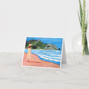 Meisje op het strand briefkaarten