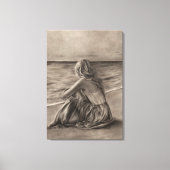 Meisje op het strand Canvas Print (Voorkant)