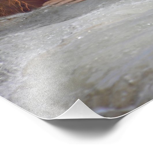 Meisje op het strand foto afdruk (Hoek)