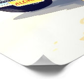 Meisje op het strand met een klassieke auto poster (Hoek)