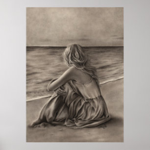 Meisje op het strand Poster