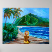 Meisje op het strand poster (Voorkant)