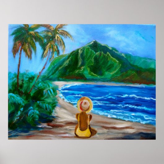 Meisje op het strand poster (Voorkant)