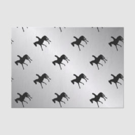 Meisje op Horse Silver Tissuepapier