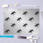 Meisje op Horse Silver Tissuepapier (Craft)