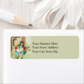 Meisje op kerstavond met Doll  Etiket (Insitu)