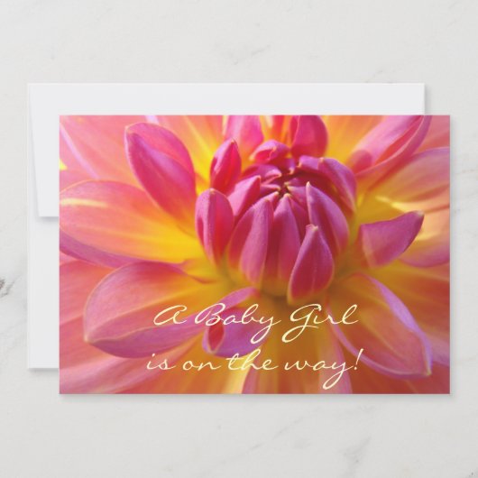 Meisje op komst! Uitnodigingen voor babyshower (Voorkant)