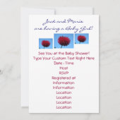 Meisje op komst! Uitnodigingen voor babyshower (Achterkant)