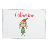 Meisje op maat kerstmis kussensloop (Achterkant)