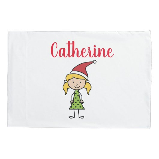 Meisje op maat kerstmis kussensloop (Achterkant)