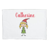 Meisje op maat kerstmis kussensloop (Voorkant)