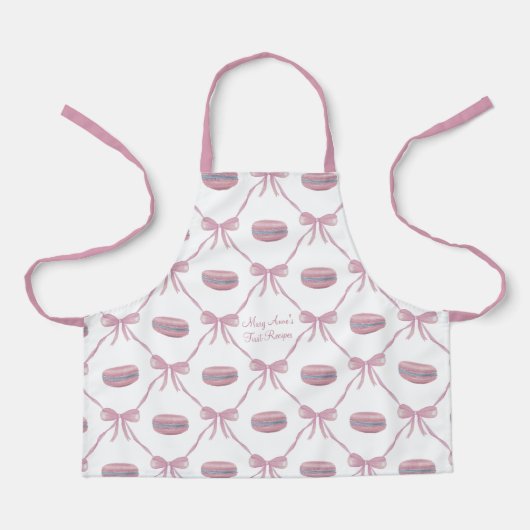 Meisje op maat roze macarons frivole coquette stri schort (Voorkant)