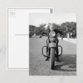 Meisje op motorfiets, 1937 briefkaart (Voorkant / Achterkant)