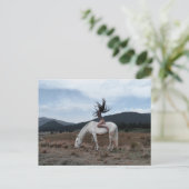 Meisje op paard briefkaart (Staand voorkant)