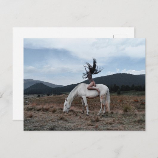 Meisje op paard briefkaart (Voorkant / Achterkant)