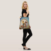  meisje op paard met Lariat Rope Flowers Tote Bag (Op model)