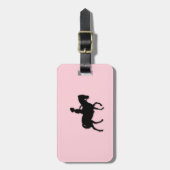 Meisje op paard/Pony roze Bagagelabel (Voorkant verticaal)