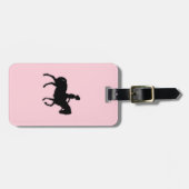Meisje op paard/Pony roze Bagagelabel (Voorkant horizontaal)