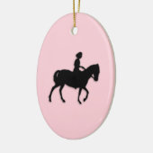 Meisje op paard/Pony roze Keramisch Ornament (Links)