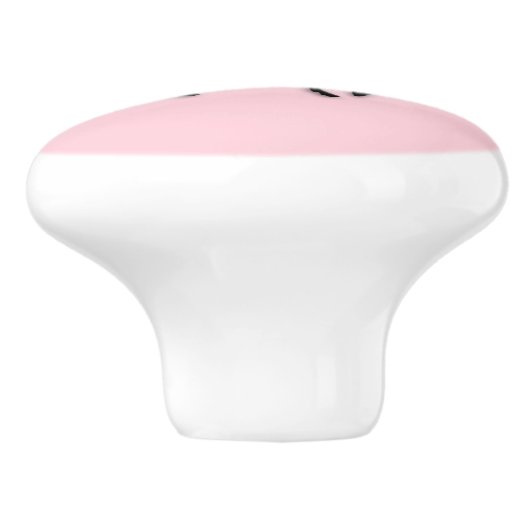 Meisje op paard/Pony roze Keramische Knop (Zijkant)