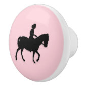 Meisje op paard/Pony roze Keramische Knop (Rechts)