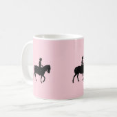 Meisje op paard/Pony roze Koffiemok (Voorkant links)