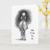 Meisje op paarden: Hate om je te zien gaan: Potcil Kaart (Gele Bloem)