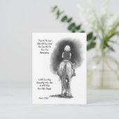 Meisje op paarden, potloodkunst: Bijbelversie: Pro Briefkaart (Staand voorkant)