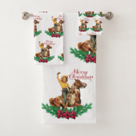  meisje op paardenkerst   bad handdoek