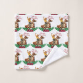  meisje op paardenkerst   bad handdoek (Wasdoekje)