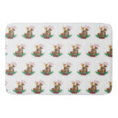 meisje op paardenkerst badmat (Voorkant)