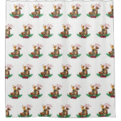  meisje op paardenkerst douchegordijn (Voorkant)