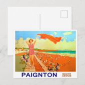 Meisje op Paignton strand, Zuid-Devon, Engeland Briefkaart (Voorkant / Achterkant)