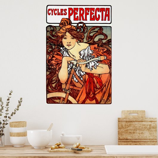  meisje op Poster afdrukken in fiets (Keuken)
