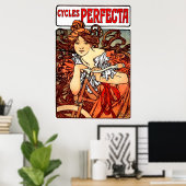 meisje op Poster afdrukken in fiets (Thuiskantoor)