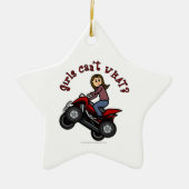 Meisje op Red Four Wheeler Keramisch Ornament (Voorkant)