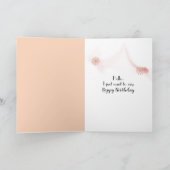 Meisje op retro telefoon voor verjaardag kaart (Binnen)