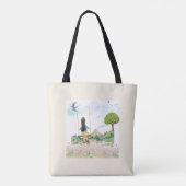 Meisje op Schommel Esthetische All-Over Print Tas  (Achterkant)