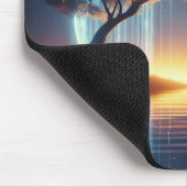 Meisje op schommel in waterval maan muismat (Hoek)