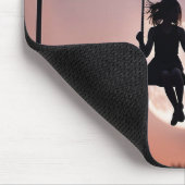 Meisje op schommel met maan muismat (Hoek)