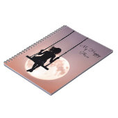 Meisje op schommel met maan notitieboek (Linkerzijde)