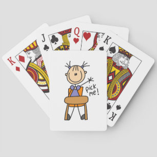 Meisje op school pokerkaarten