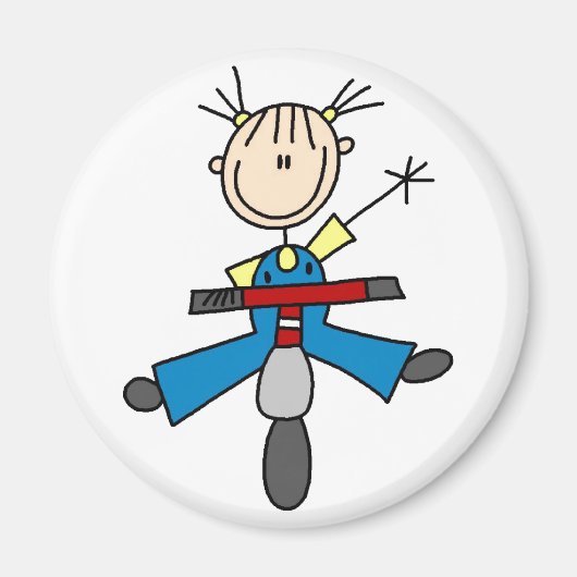 Meisje op scooter magneet (Voorkant)