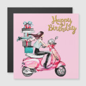 Meisje op scooter met Cadeaus (Voorkant / Achterkant)