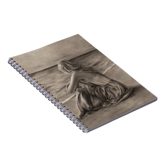 Meisje op strandlaptop notitieboek (Rechterzijde)