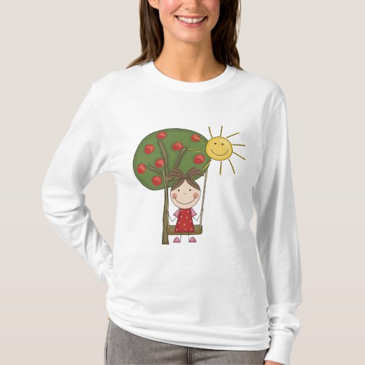 Meisje op T-shirts met vleugels en cadeautjes (Voorkant)