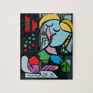 Meisje op tablet 2 legpuzzel