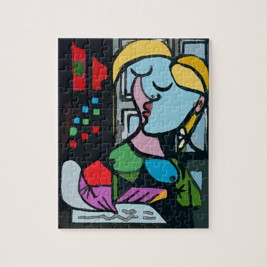 Meisje op tablet 2 legpuzzel (Verticaal)